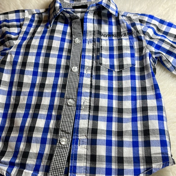 Calvin Klein Jeans, Boy’s Plaid Button Down Shirt - Picture 11 of 14
